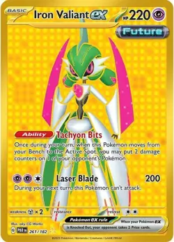 Iron Valiant ex 261/182 Gold Secret Rare Paradox Rift Pokemon TCG LP - Image 1