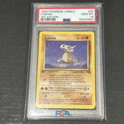 1999 POKEMON JUNGLE 1ST ED #50 CUBONE PSA 10 - Image 1