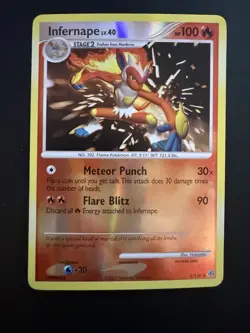 Pokemon TCG Diamond & Pearl Infernape 5/130 Reverse Holo Near Mint - Image 1