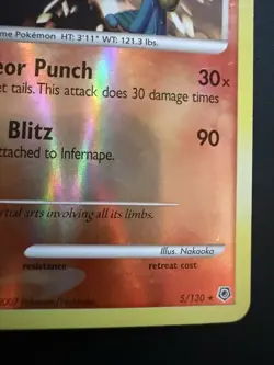 Pokemon TCG Diamond & Pearl Infernape 5/130 Reverse Holo Near Mint - Image 2