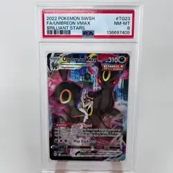 Pokemon TCG Holo Ultra Rare Umbreon Vmax 375 TG23/TG30 Brilliant Stars PSA 8 - Image 1