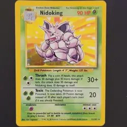 Pokemon Nidoking 11/102 Base Set Holo Rare 1999-2000 Wizards Copyright TCG - Image 1
