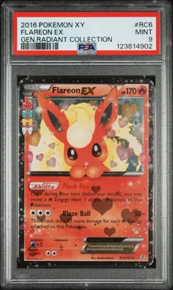 Pokemon 2016 XY Generations Radiant Collection #RC6 Flareon EX PSA 9 - Image 1