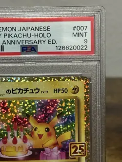 2021 Pokemon Japanese Pikachu Holo 25th Anniversary 007 PSA 9 2025 Cert - Image 2