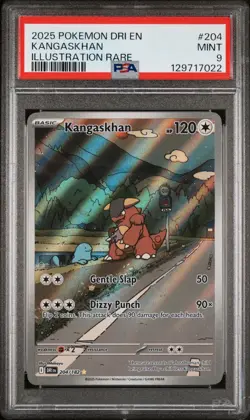 2025 Pokemon Destined Rivals DRI En Kangaskhan Illustration Rare #204 PSA 9 Mint - Image 1