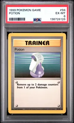 1999 POKEMON BASE SET UNLIMITED #94 POTION PSA 6 - Image 1