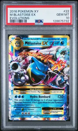 2016 POKEMON XY EVOLUTIONS #22 M BLASTOISE EX PSA 10 - Image 1