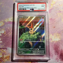 2025 POKEMON PROMO VICTINI ILLUSTRATION COLLECTION #208 VICTINI PSA 8 AND 9 - Image 4