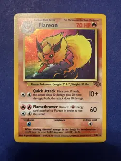 Pokemon TCG Flareon Jungle 3/64 Holo Unlimited Holo Rare - Image 1