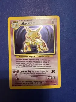 Pokemon TCG Alakazam Holo Rare Unlimited Card Base Set 1/102 - Image 1