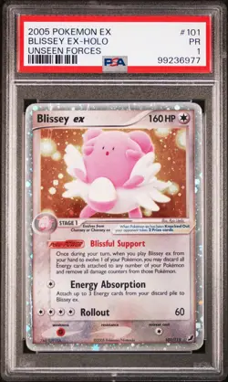 PSA 1 (POP 5) Blissey Ex Ex Unseen Forces 101/115 Holo Pokemon Card - Image 1