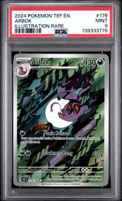 2024 POKEMON TEF EN-TEMPORAL FORCES ILLUSTRATION RARE #176 ARBOK PSA 9 - Image 1