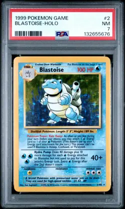 1999 POKEMON BASE SET UNLIMITED #2 BLASTOISE-HOLO PSA 7 - Image 1