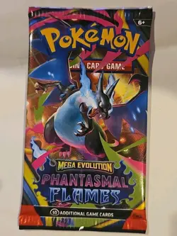Pokemon TCG Mega Evolution Phantasmal Flames Booster Pack Factory Sealed - Image 1