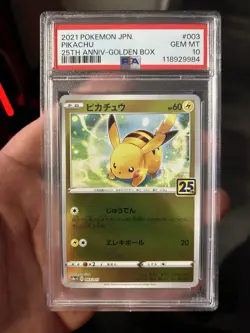 Pokemon Pikachu 003/015 25th Anniversary Golden Box Holo PSA 10 - Image 1