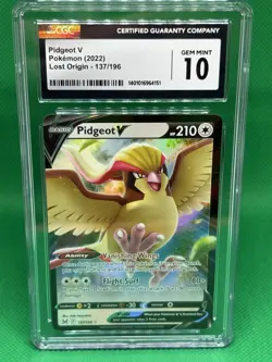 Pigeon V Pokemon (2022) Lost Origin Holo- 137/196 Gem Mint 10 CGC - Image 1