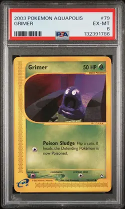 2003 POKEMON AQUAPOLIS #79 GRIMER PSA 6 - Image 1