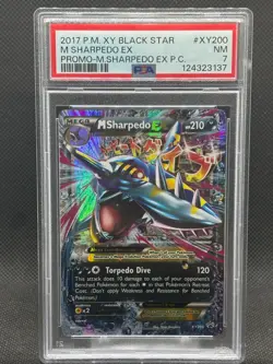2017 PSA 7 POKEMON XY BLACK STAR PROMO MEGA SHARPEDO EX PREM COLL M SHARPEDO EX - Image 1