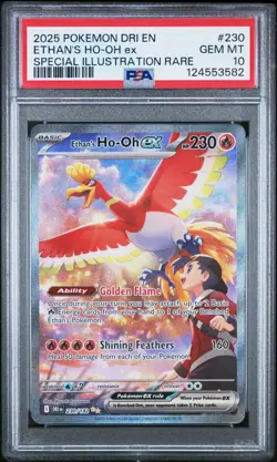 2025 POKEMON DRI SPECIAL ILLUSTRATION RARE #230 ETHAN'S HO-OH EX PSA 10 - Image 1