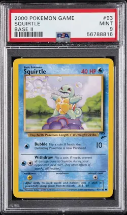 2000 POKEMON BASE SET 2 #93 SQUIRTLE PSA 9 - Image 1