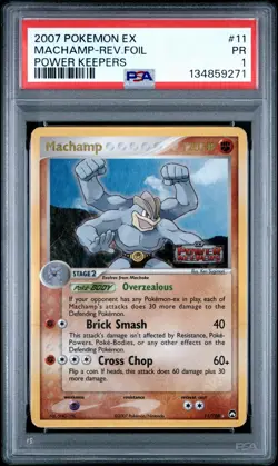PSA 1 Machamp 11/108 EX Power Keepers Reverse Holo Foil Stamped 2007 Pokemon PR - Image 1