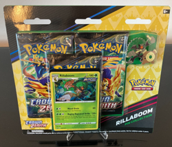 Pokemon Crown Zenith Rillaboom Pin Collection 3 Pack Blister NEW/SEALED - Image 1