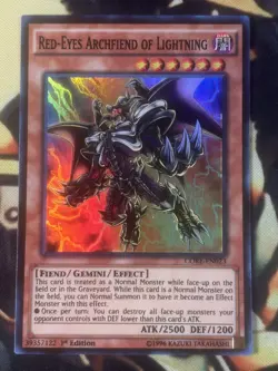 Yugioh: Red-Eyes Archfiend Of Lightning - CORE-EN023 - Super Rare - 1st Ed - NM - Image 1