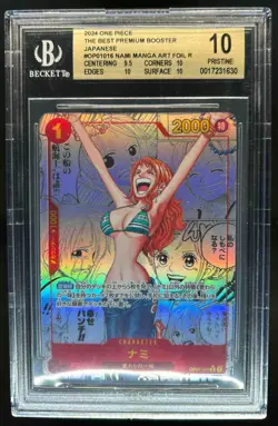 2024 One Piece Japanese Nami Manga Art Foil #OP01-016 BGS 10 - Image 1