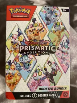 Pokemon TCG: Scarlet & Violet Prismatic Evolutions Booster Bundle (6 Packs) Seal - Image 1