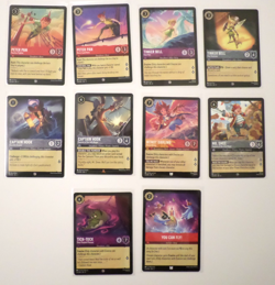 Disney Lorcana Theme - Peter Pan Lot of 10 cards Peter Pan, Tinker Bell, - Image 1