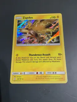 Pokemon TCG Zapdos Sun & Moon Team Up 40/181 Holo Holo Rare ⭐⭐⭐ - Image 2