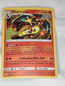 Pokemon TCG Charizard 14/181 Cosmo Holo Rare Team Up Sun & Moon Kanto #14 NM - Image 1