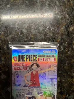 ONE PIECE Monkey D. Luffy College Basketball US Voyage Promo Card SEALED RU 1/27 - Image 3