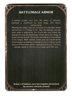 MapHammer Magic Items Unchained D&D Item Card - Battlemage Armor - Image 2