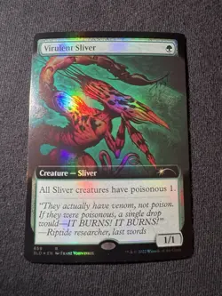 2022 MTG Magic the Gathering Secret Lair Extended Art Foil #659 Virulent Sliver - Image 1