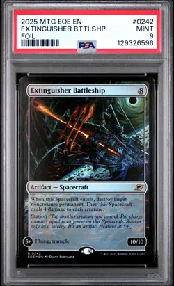 2025 MTG EDGE OF ETERNITIES FOIL #0242 EXTINGUISHER BATTLESHIP PSA 9 - Image 1