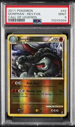 2011 POKEMON CALL OF LEGENDS #42 DONPHAN-REVERSE FOIL PSA 9 - Image 1