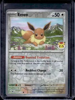 2025 Pokemon SV Prismatic Evolutions Eevee Reverse Holo Poke Day Stamp #074/131 - Image 1