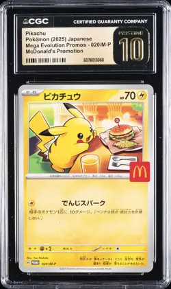 2025 POKEMON JPN MEGA EVOLUTIONS MCDONALD'S PROMO #020 PIKACHU CGC 10 PRISTINE - Image 1