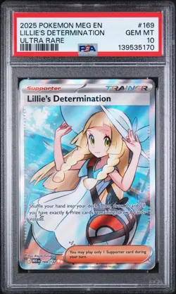 2025 Pokemon Lillie's Determination 169/132 Mega Evolution PSA 10 - Image 1