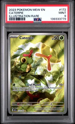 2023 POKEMON MEW EN-151 ILLUSTRATION RARE #172 CATERPIE PSA 9 - Image 1