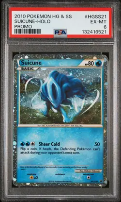 2010 POKEMON HEARTGOLD & SOULSILVER PROMO #HGSS21 SUICUNE-HOLO PSA 6 - Image 1