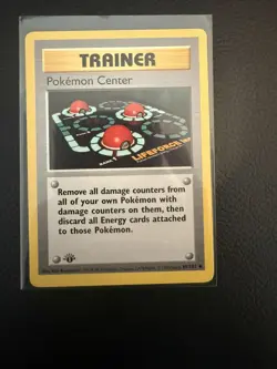 1st Edition Shadowless Pokemon Center, Base Set Trainer 85/102 - Image 1