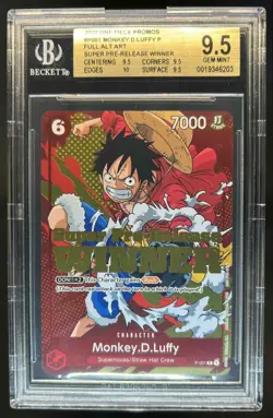 2022 One Piece Promo Super Winner Monkey D Luffy Full Alt Art #P-001 BGS 9.5 - Image 1