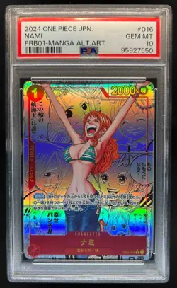 2024 One Piece Japanese Nami Manga Alternate Art #PRB01016 PSA 10 - Image 1