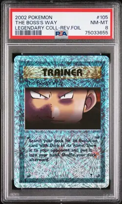 2002 POKEMON LEGENDARY COLLECTION #105 THE BOSS'S WAY REVERSE FOIL PSA 8 - Image 1