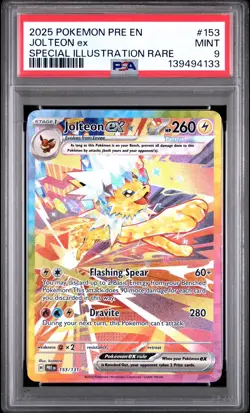 2025 POKEMON PRE EN-PRISMATIC EVOLUTIONS #153 JOLTEON ex SIR PSA 9 - Image 1