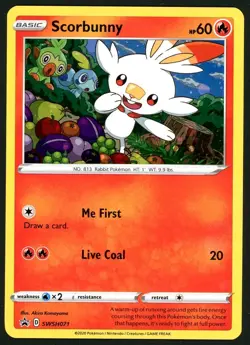 Pokemon Card Scorbunny SWSH071 Holo Foil Promo NM - Image 1