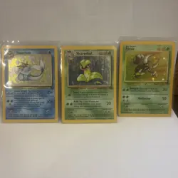 Vintage Pokemon Card Lot WOTC holo Fossil 1999 Pinsir Victreebel Vaporeon NP - Image 1