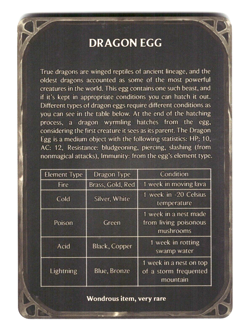 MapHammer Magic Items Unchained D&D Item Card - Dragon Egg - Image 2